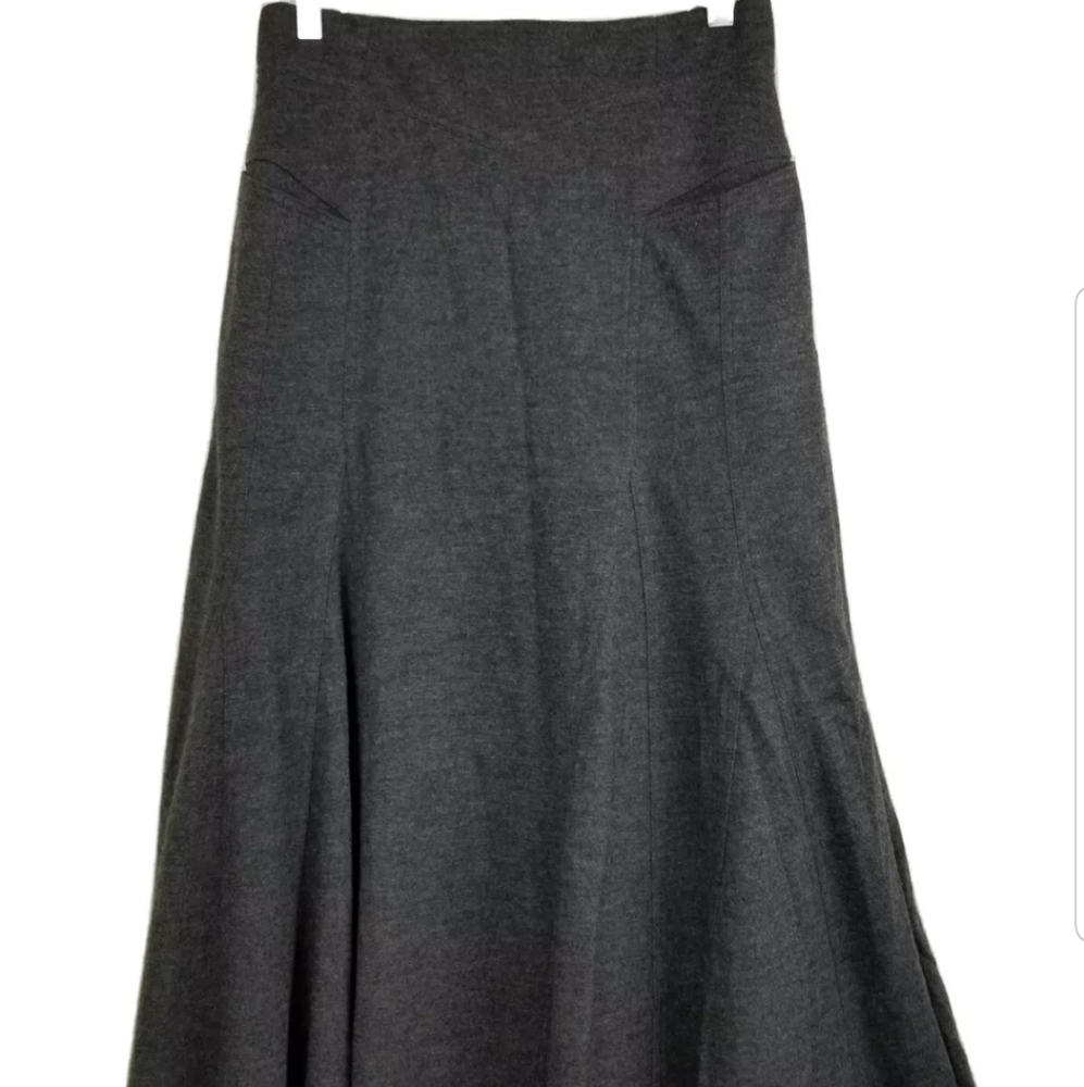 Clovis By Braun Skirt Gray Retro Midi Wool Knit Fit And Flare Womens Size 8 Vtg